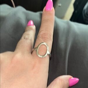 .925 Sterling Silver Hammered Oval Ring, Opulenza Designs, size 10